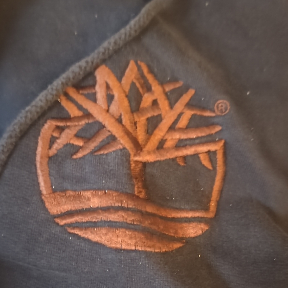 Vintage Timberland Black Hoodie with Copper Embroidered Logo